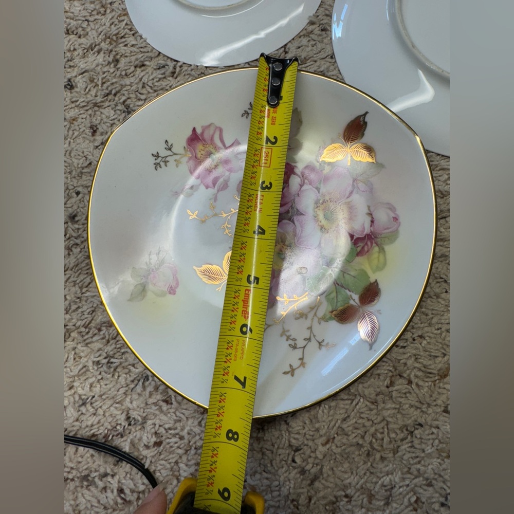 Schumann Arzberg Germany Wild Roses Pattern Gold Rim Dish #86, 11 & 6 lot of 3 - Picture 8 of 10